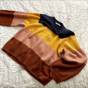 Eloquii Element | Multi Stripe Crew Neck Sweater